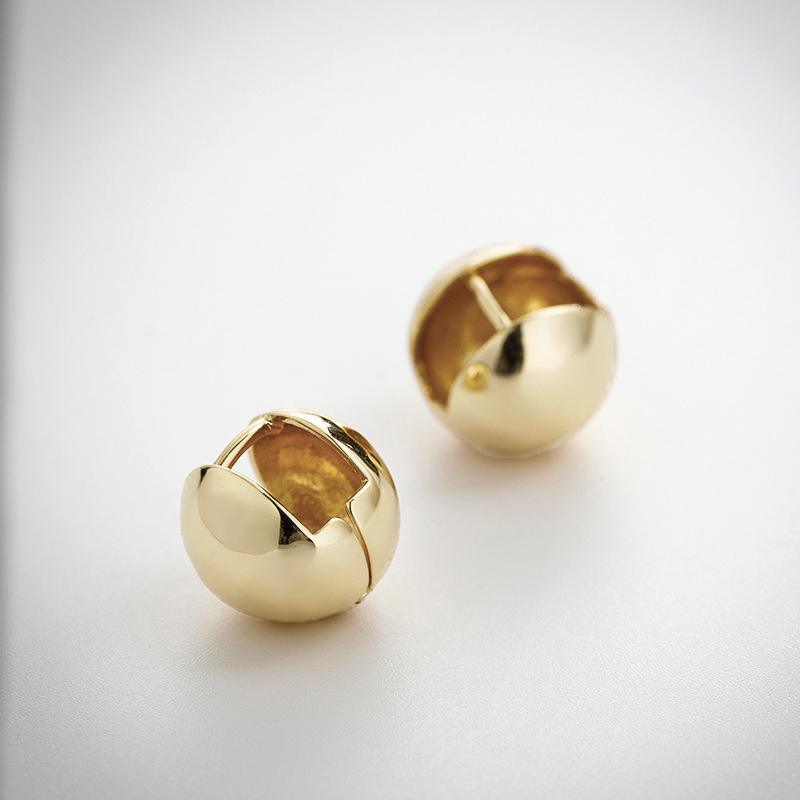 Retro Simple Plated Ball Ear Studs - Omychic