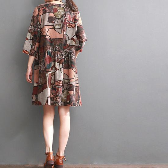 Ruby floral cotton dress pluss size cotton shirt sundresses - Omychic