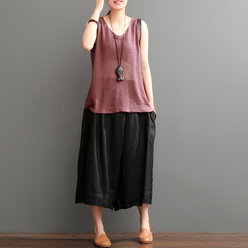 Ruby linen tank top oversize women blouses tops - Omychic