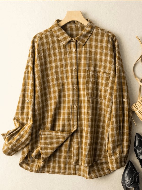 Classic Plaid Style Casual Loose Shirt