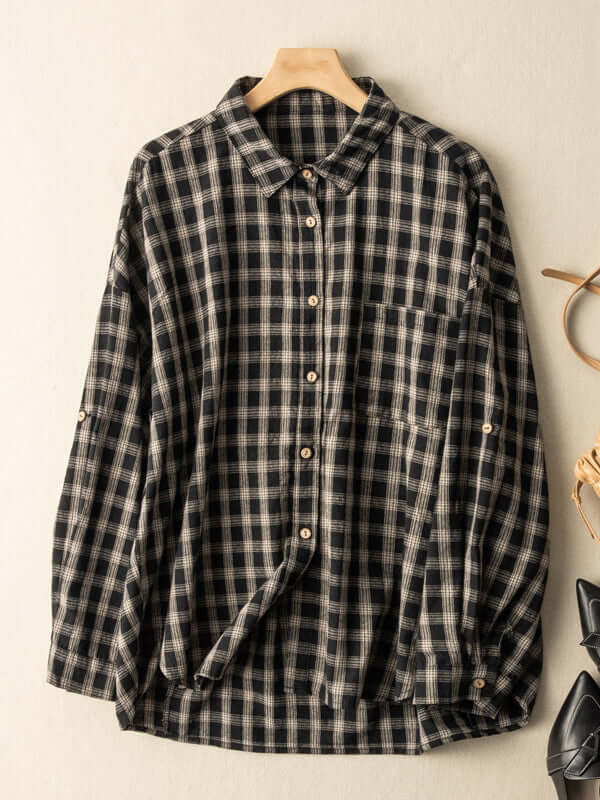 Classic Plaid Style Casual Loose Shirt