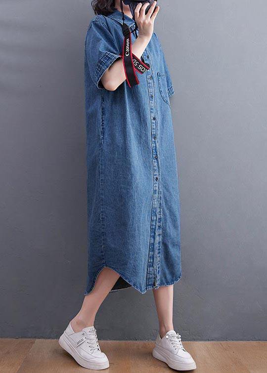 Short Sleeve Denim Shirt Skirt For Women Summer - Omychic