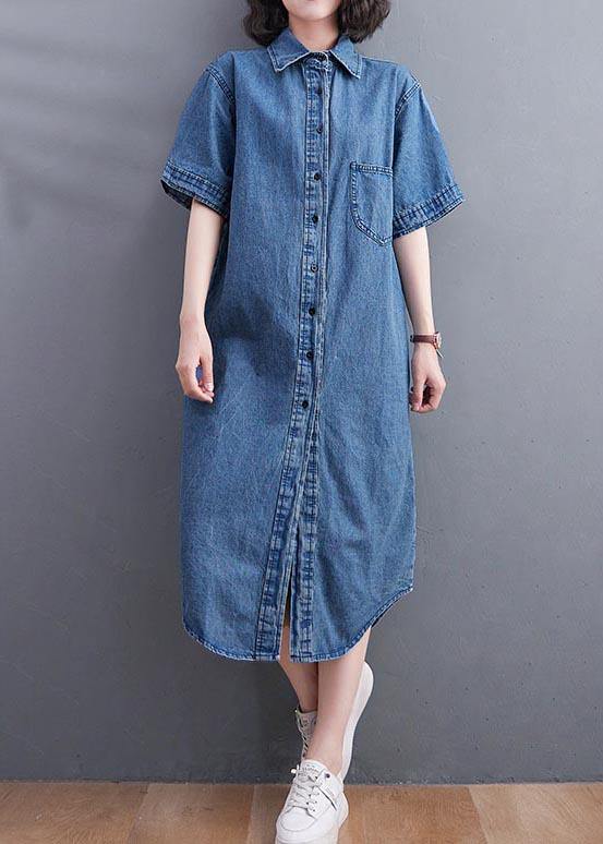 Short Sleeve Denim Shirt Skirt For Women Summer - Omychic