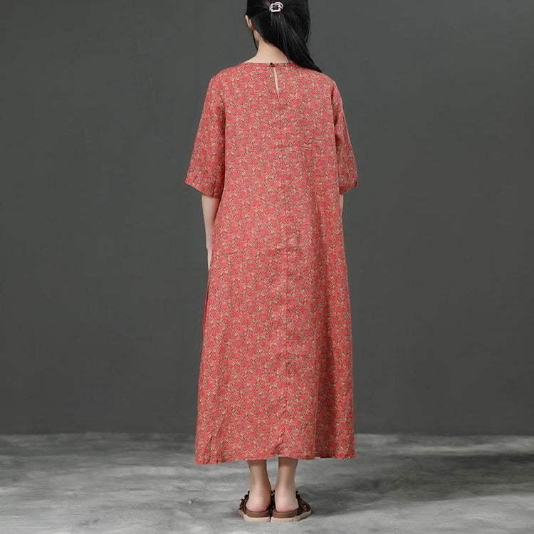 Short Sleeve Irregular Literature Print Dress - Omychic