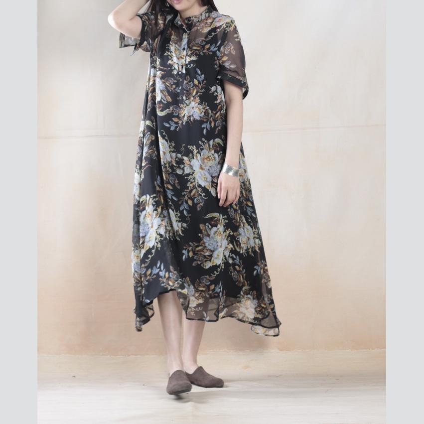 Silk dresses  floral summer dress long silk maxi dress two pieces - Omychic