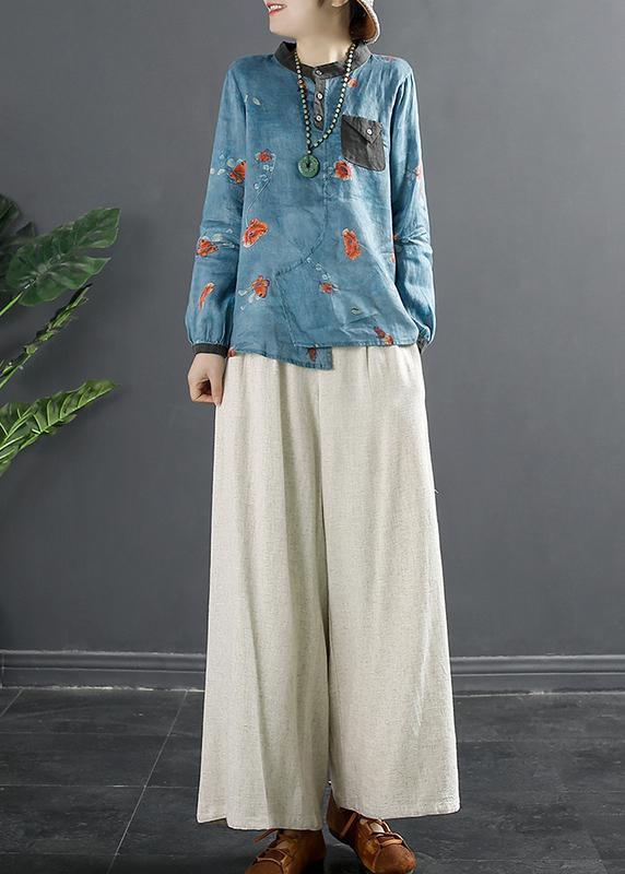 Simple Beige Trousers Slim Spring Fabrics Wide Leg Pants - Omychic