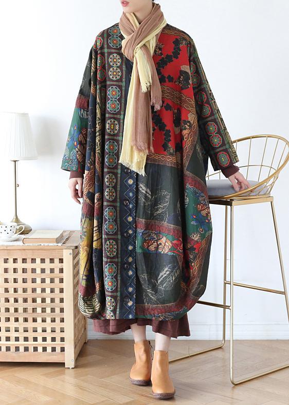 Simple Print O-Neck Button Coat Spring - Omychic