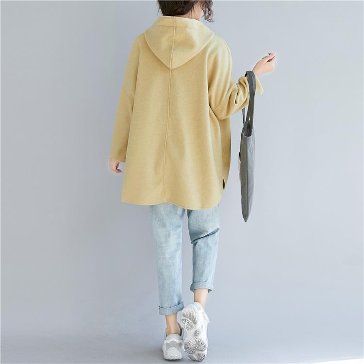 Simple cotton clothes For Women 2019 Fabrics yellow baggy tops - Omychic