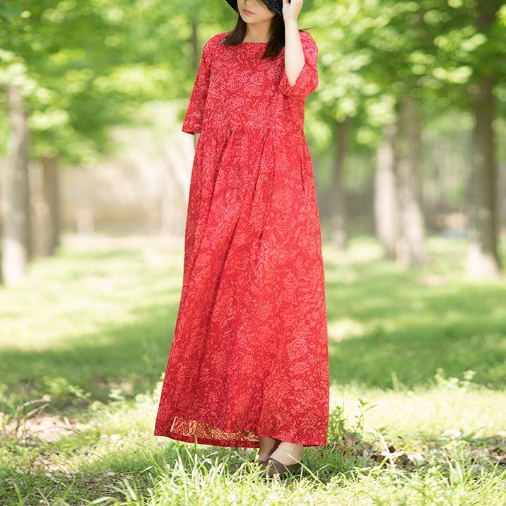 Simple high waist linen dresses Fashion Ideas red Dresses summer jacquard - Omychic