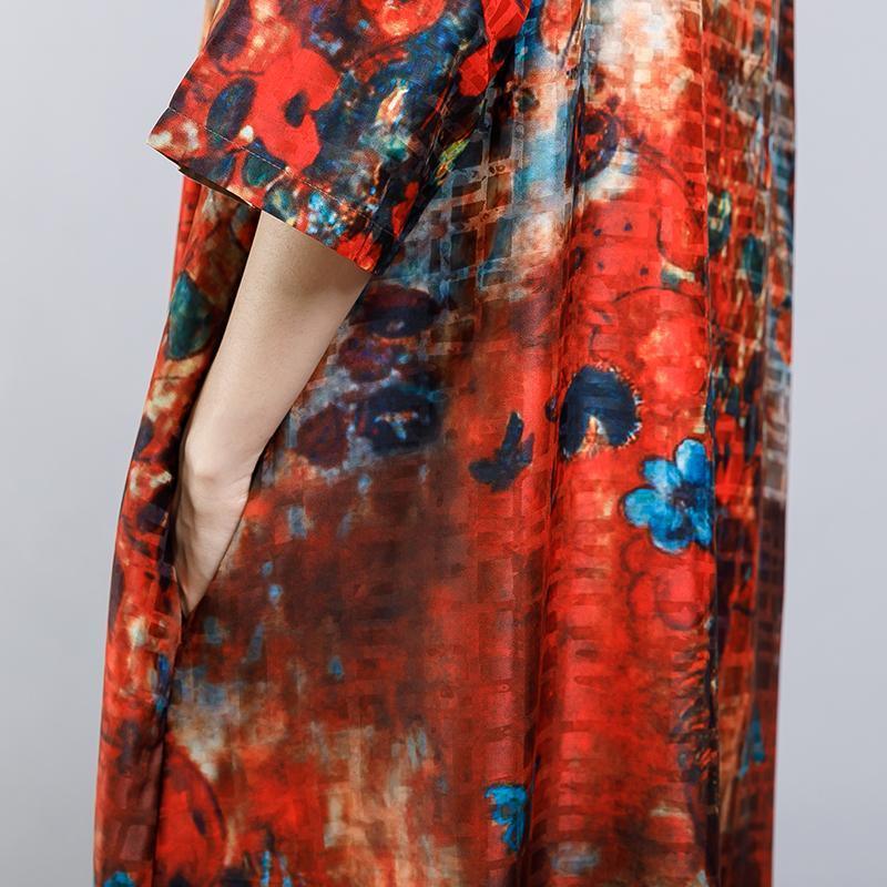 Soft Elegant Floral Printed Split Dress - Omychic