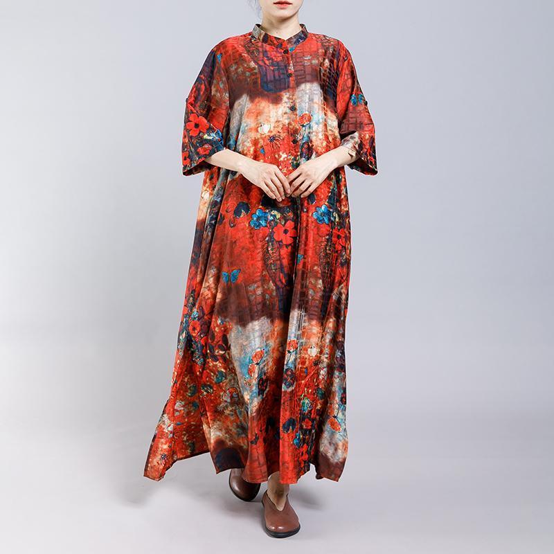 Soft Elegant Floral Printed Split Dress - Omychic