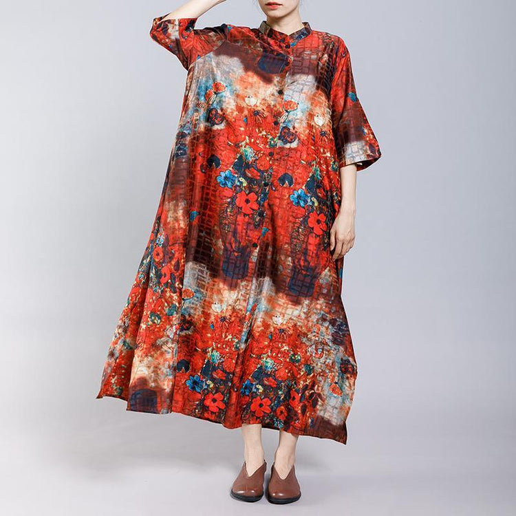 Soft Elegant Floral Printed Split Dress - Omychic