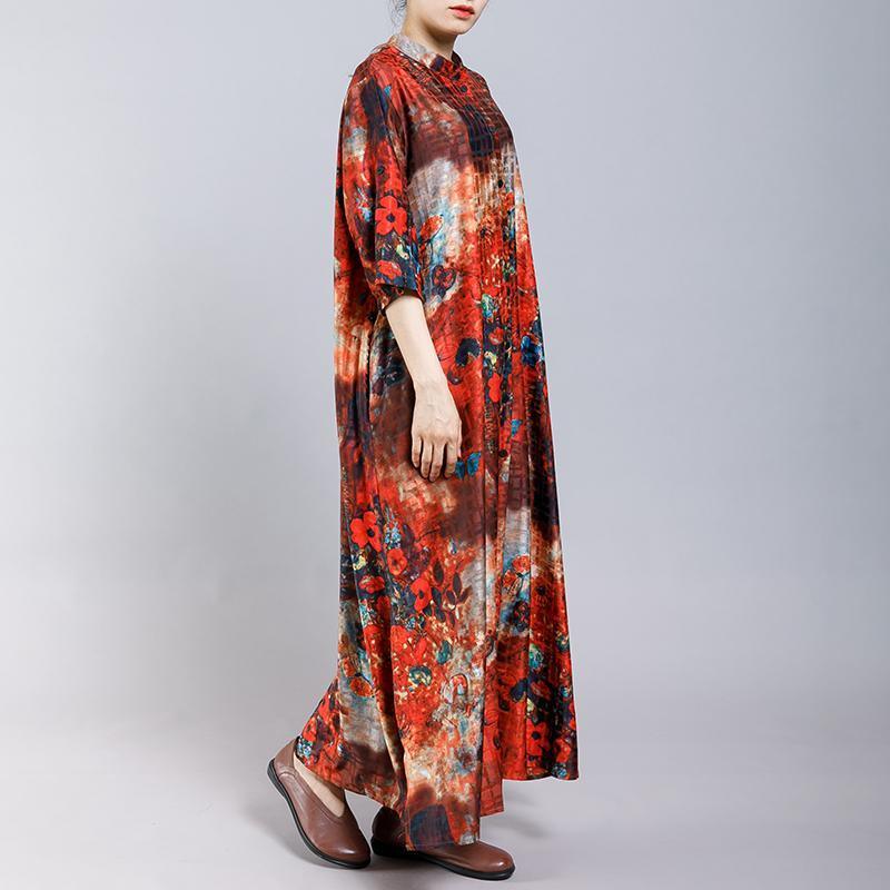 Soft Elegant Floral Printed Split Dress - Omychic