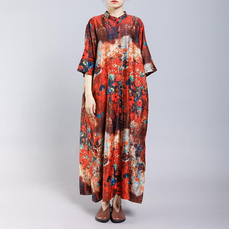 Soft Elegant Floral Printed Split Dress - Omychic