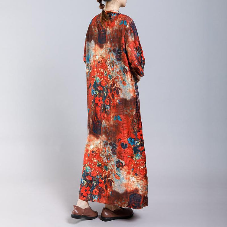 Soft Elegant Floral Printed Split Dress - Omychic