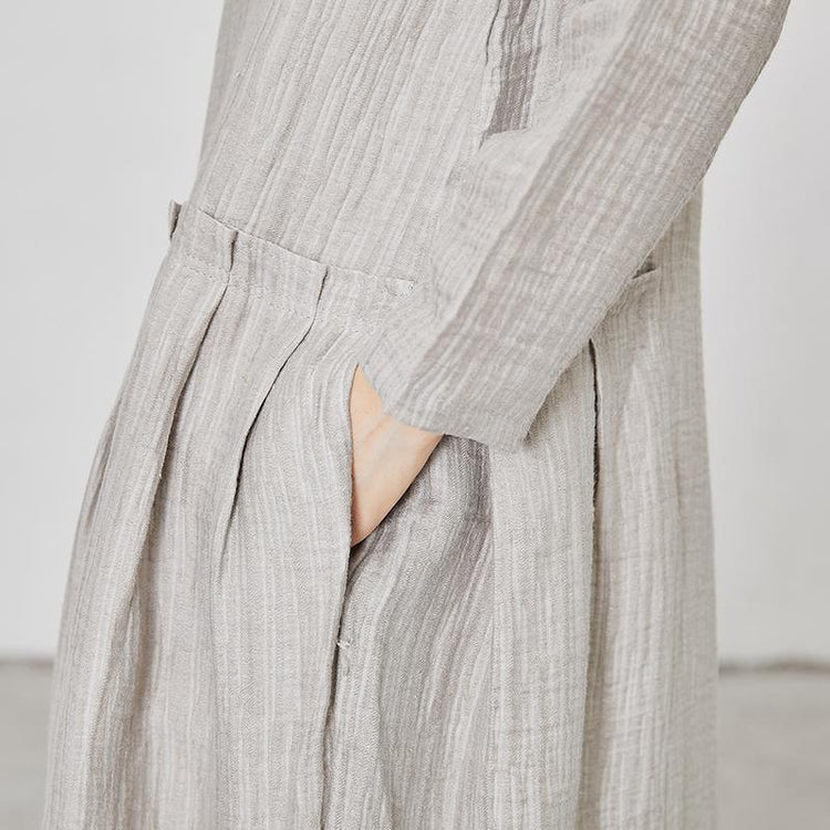 Solid Color Loose Comfortable Long Sleeve Dress - Omychic