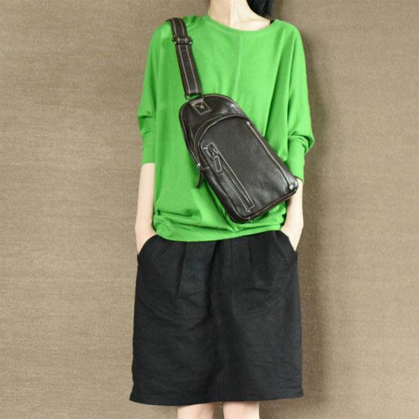 Solid black retro linen short skirts summer cotton skirts one step pencil - Omychic