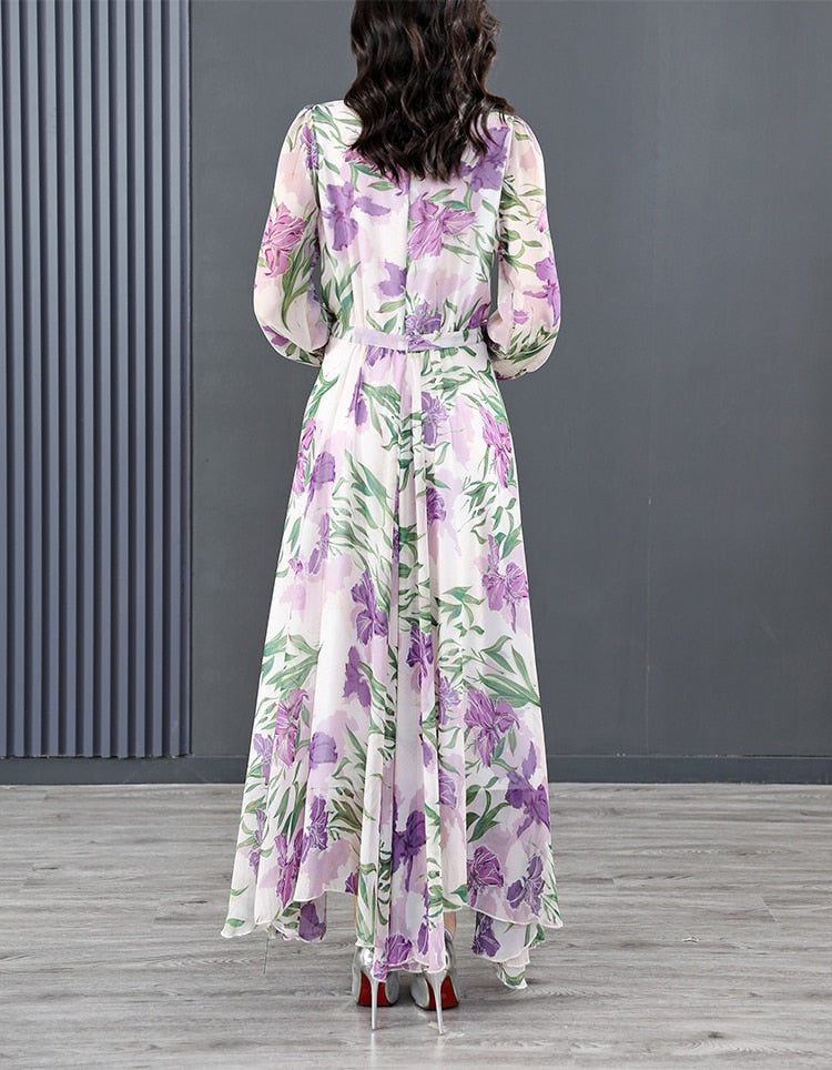 2023 New Mulberry Silk Satin Dress Long Sleeve
