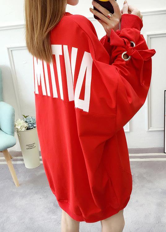 Spring Letter Top Wardrobes Red Dress - Omychic