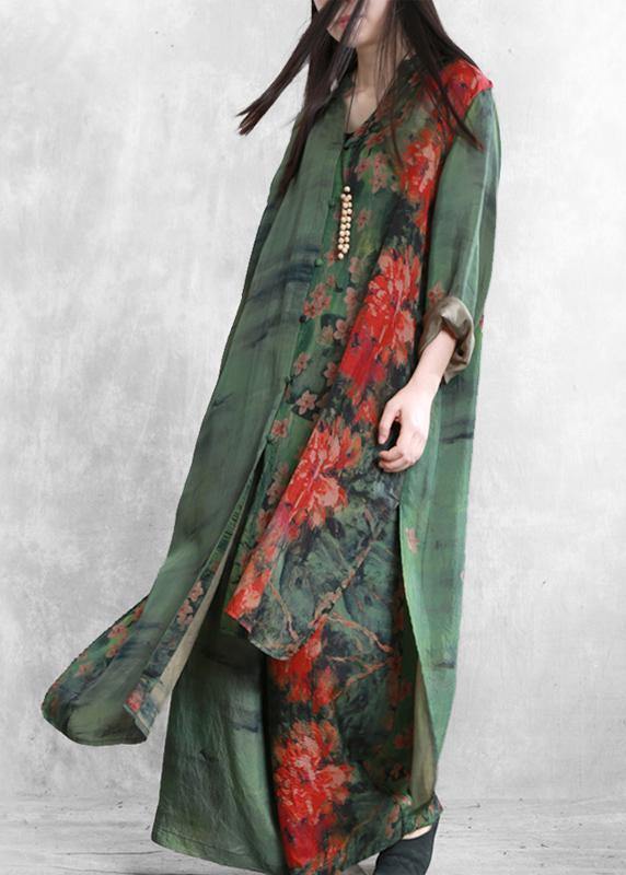 Spring silk suit loose loose irregular long shirt casual wide leg pants