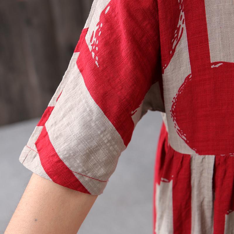 Stripes And Big Dots Retro Loose Dress - Omychic