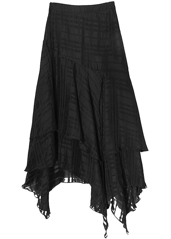 Style Black High Waist side open Summer Skirt - Omychic