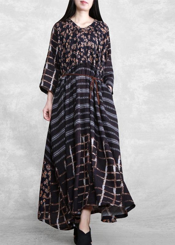 Style Black Print Long Maxi Dress - Omychic