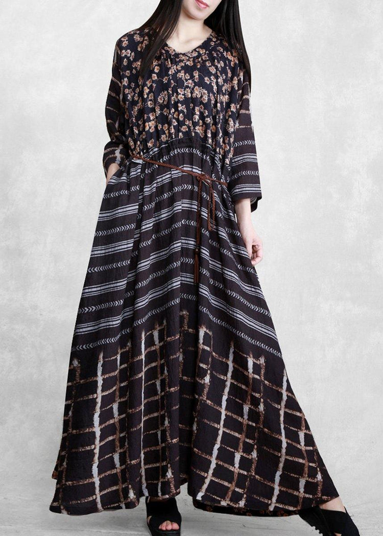 Style Black Print Long Maxi Dress - Omychic