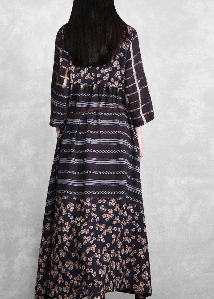 Style Black Print Long Maxi Dress - Omychic