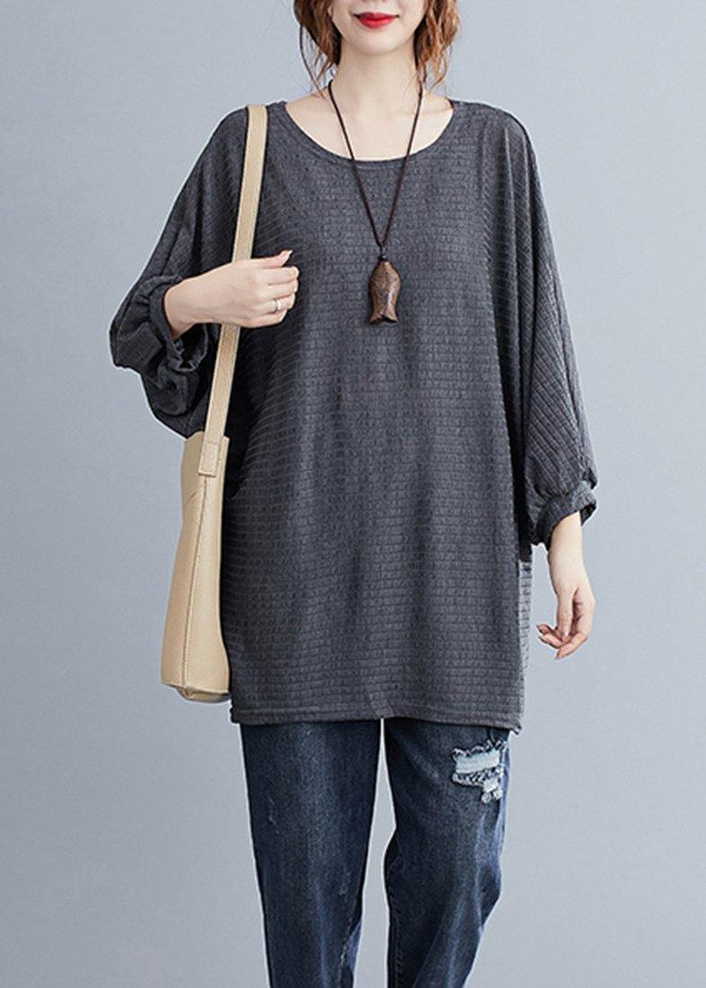 Style Gray Cotton Shirt Tops - Omychic