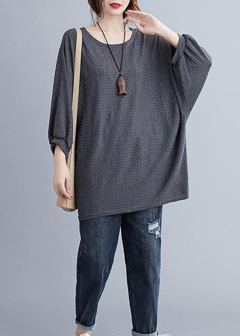 Style Gray Cotton Shirt Tops - Omychic