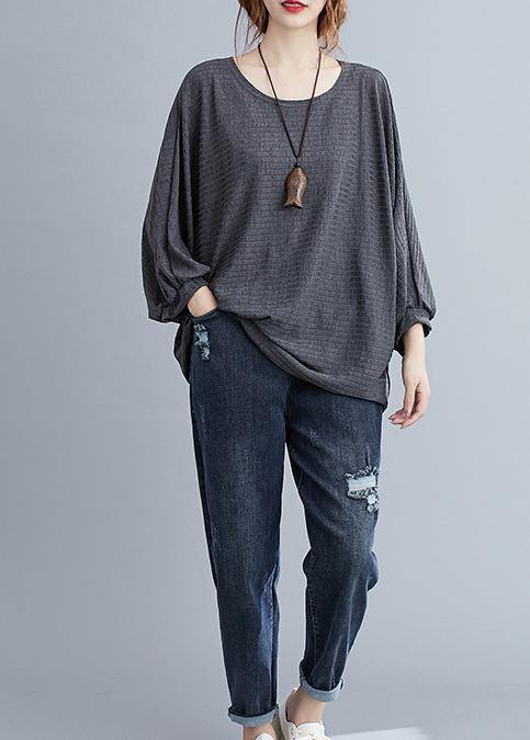 Style Gray Cotton Shirt Tops - Omychic