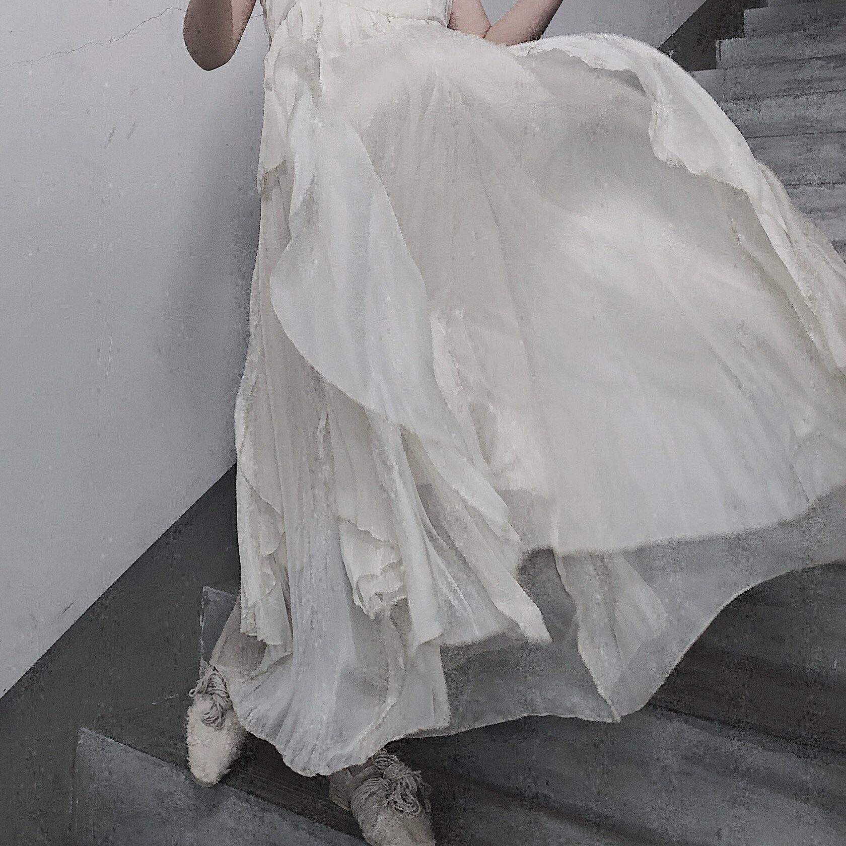 Style Spaghetti Strap Asymmetric Tunics Catwalk White Vestidos De Lino Dresses - Omychic
