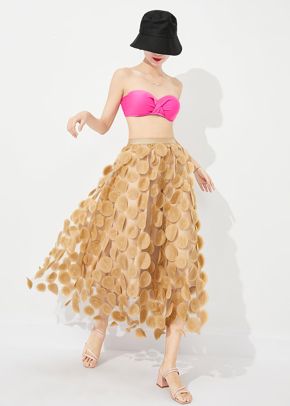 Style Yellow High Waist Exra Large Hem Tulle Skirt Summer