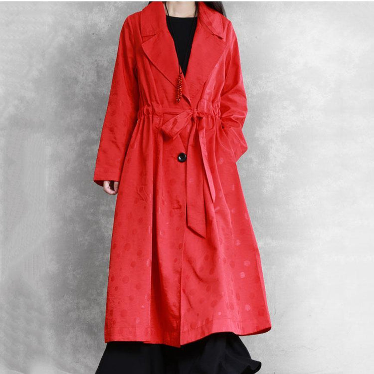 Style drawstring Fashion clothes For Women red tunic outwears fall - Omychic