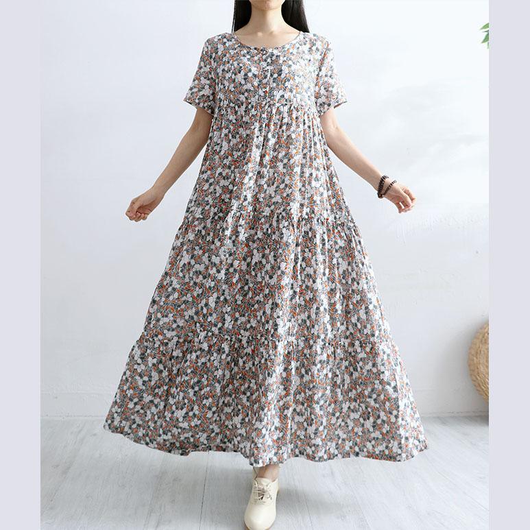 Style high waist cotton Tunic Fashion Ideas nude prints Maxi Dresses summer - Omychic