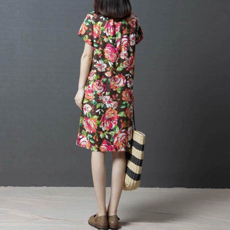Style o neck Cotton Tunics Fashion Ideas floral Dress summer - Omychic