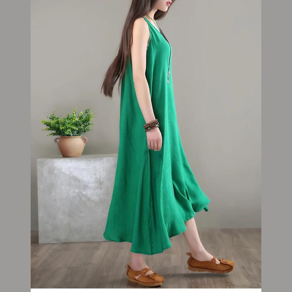 Style O Neck Cotton Clothes Runway Rose Maxi Dresses Sleeveless Summer ( Limited Stock) - Omychic