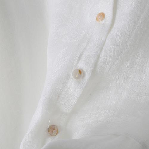 Style white Jacquard linen clothes Omychic Fashion Ideas Button Down Plus Size Dress - Omychic