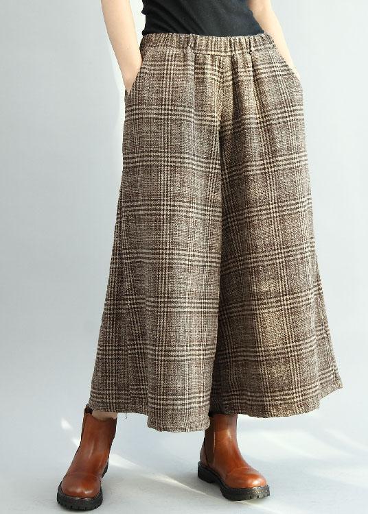 Stylish Khaki Loose Pockets Wide Leg Fall Casual Pants - Omychic