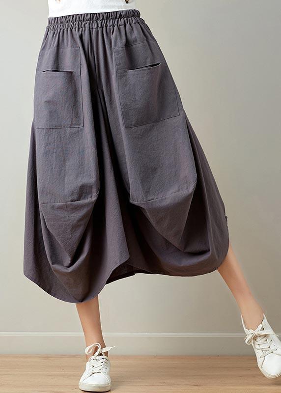 Stylish solid lantern Cotton Linen Skirts Summer - Omychic