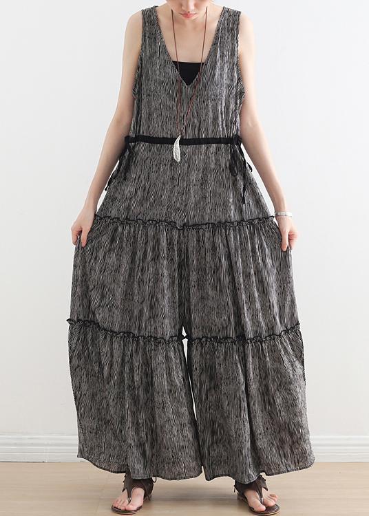 Summer Casual Multi-Layer V-neck Strap Pants With Jumpsuits - Omychic