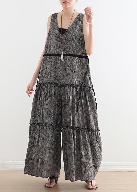 Summer Casual Multi-Layer V-neck Strap Pants With Jumpsuits - Omychic