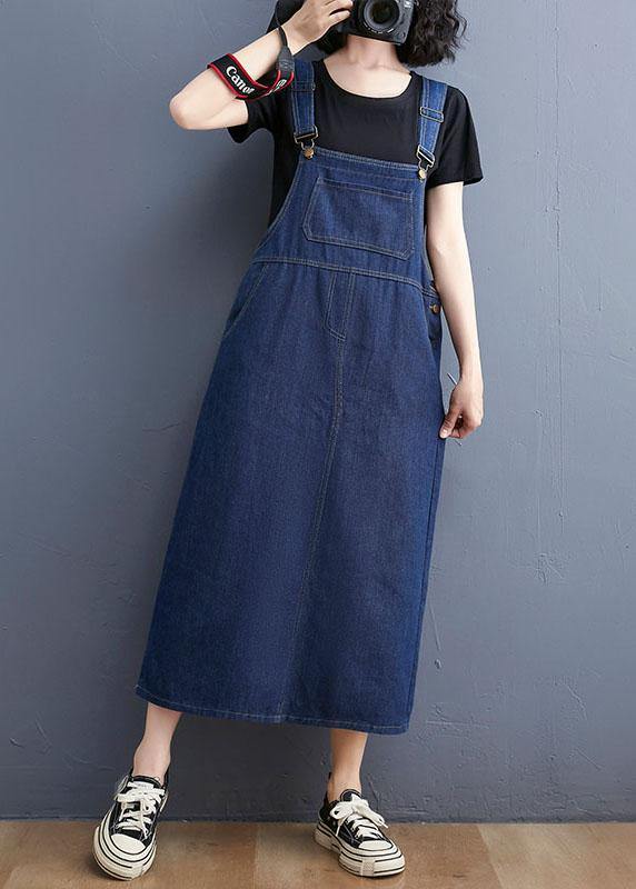 Summer Denim Large Pocket Strap Skirt - Omychic