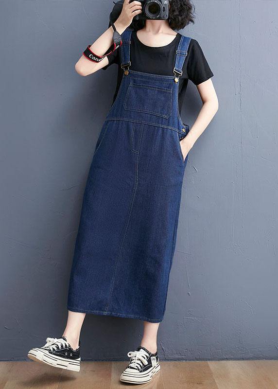 Summer Denim Large Pocket Strap Skirt - Omychic