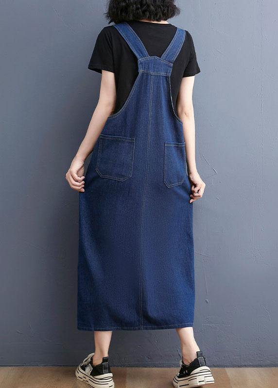 Summer Denim Large Pocket Strap Skirt - Omychic