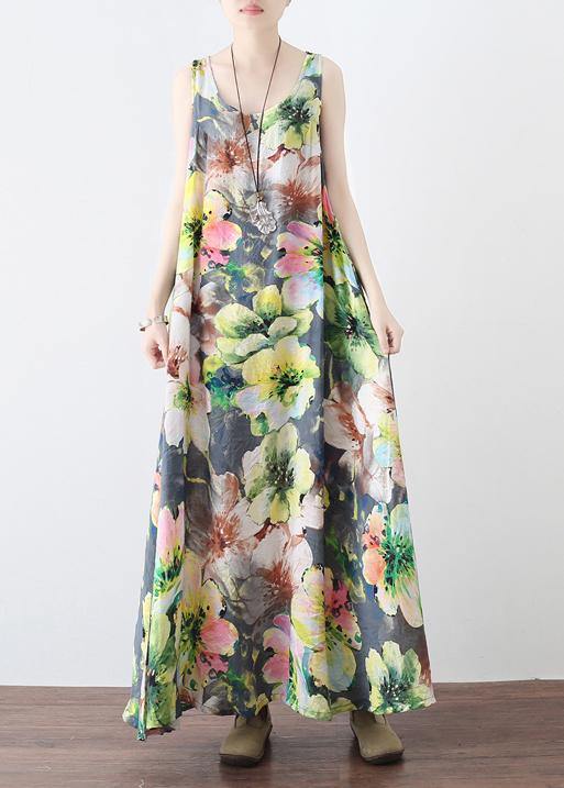 Summer Loose National Style Sleeveless Cotton Vest Long Dress - Omychic