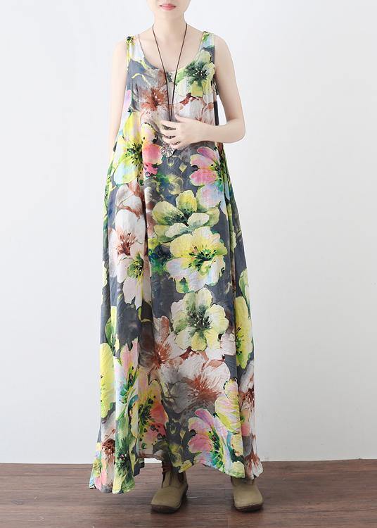 Summer Loose National Style Sleeveless Cotton Vest Long Dress - Omychic