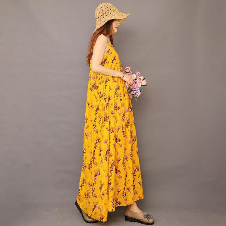 Summer Floral Printed Cool Suspender Dress - Omychic