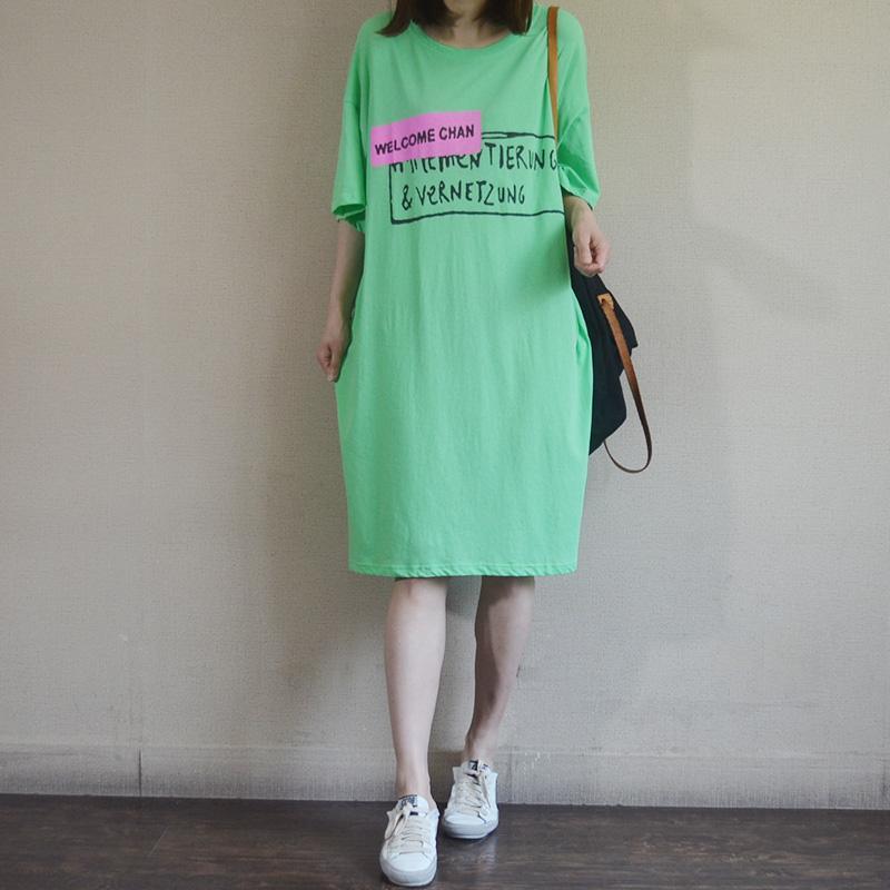 Summer Loose Letter Casual Straight Dress - Omychic